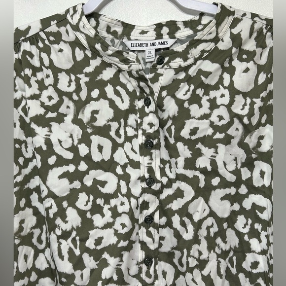 New! Elizabeth and James Animal Print Ruffled Peasant Mini Dress Size XL - Picture 3 of 12